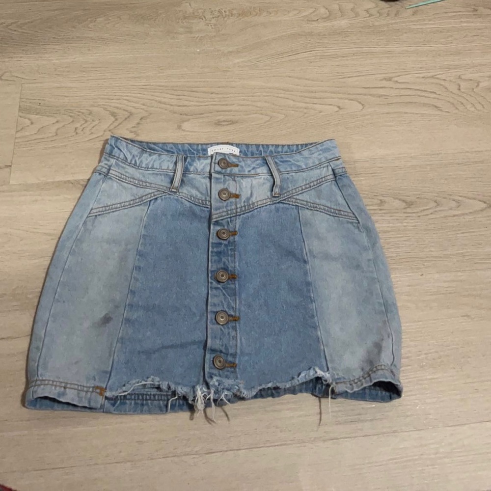 button up jean skirt